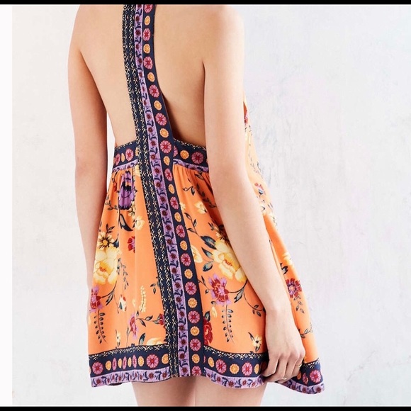Ecote (Urban Outfitters) Orange Floral Dress - Picture 2 of 8
